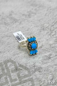 Kurdele Model Firuze Taşlı Gümüş Markazit Yüzük