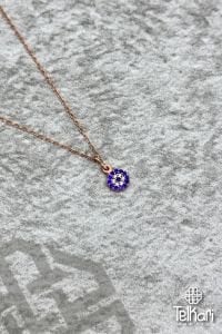 Rose Yuvarlak Göz Gümüş Kolye