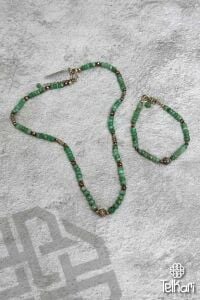 İkili Kök Zümrüt Taşlı Gümüş Set