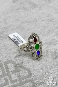 Doğal Taşlı Gümüş Markazit Yüzük