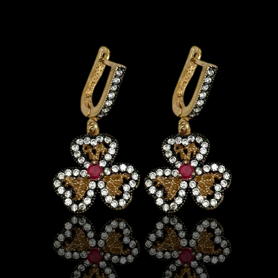 Çiçek Model Rose 925 Ayar Gümüş Küpe