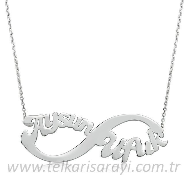 Gümüş Sonsuzluk Özel isimi  Hayalet Kolye