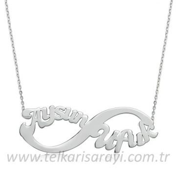 Gümüş Sonsuzluk Özel isimi  Hayalet Kolye