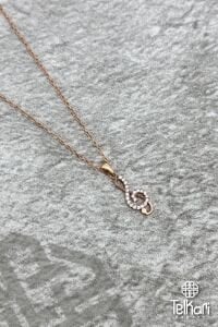 Gümüş Rose Sol Anahtarı Kolye