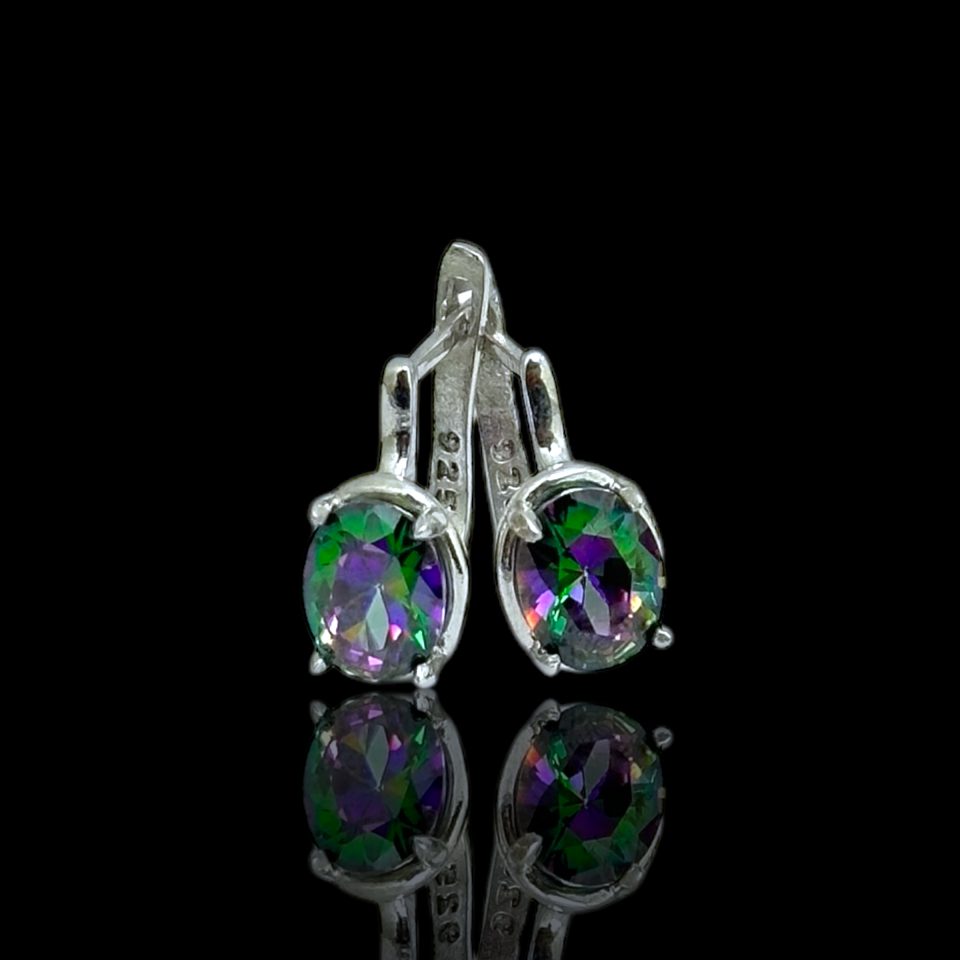 925 Ayar Gümüş Topaz Taşlı Küpe