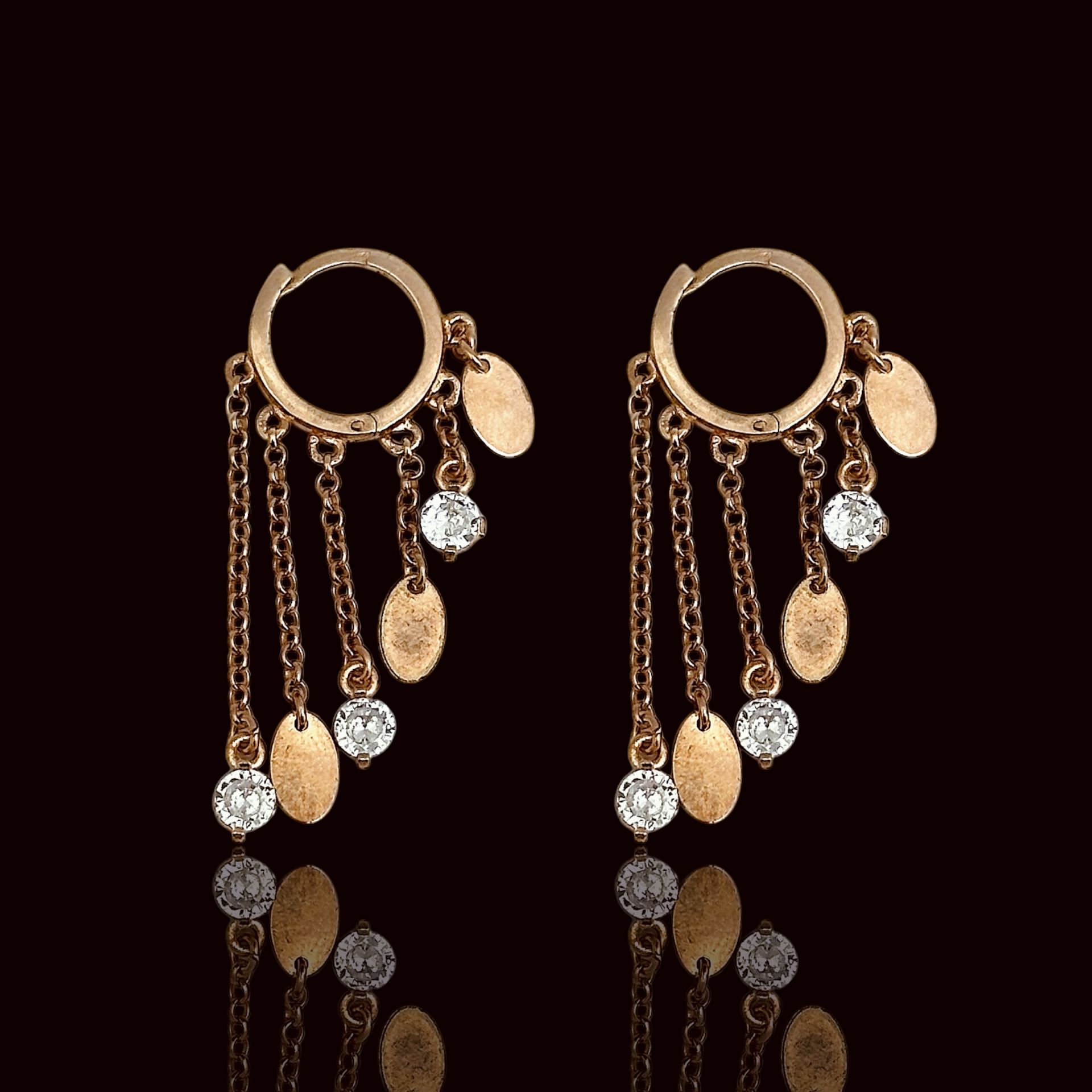 Rose Kaplama Sallantılı 925 Ayar gümüş Küpe