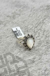 Damla Model Sedef Taşlı Gümüş Markazit Yüzük