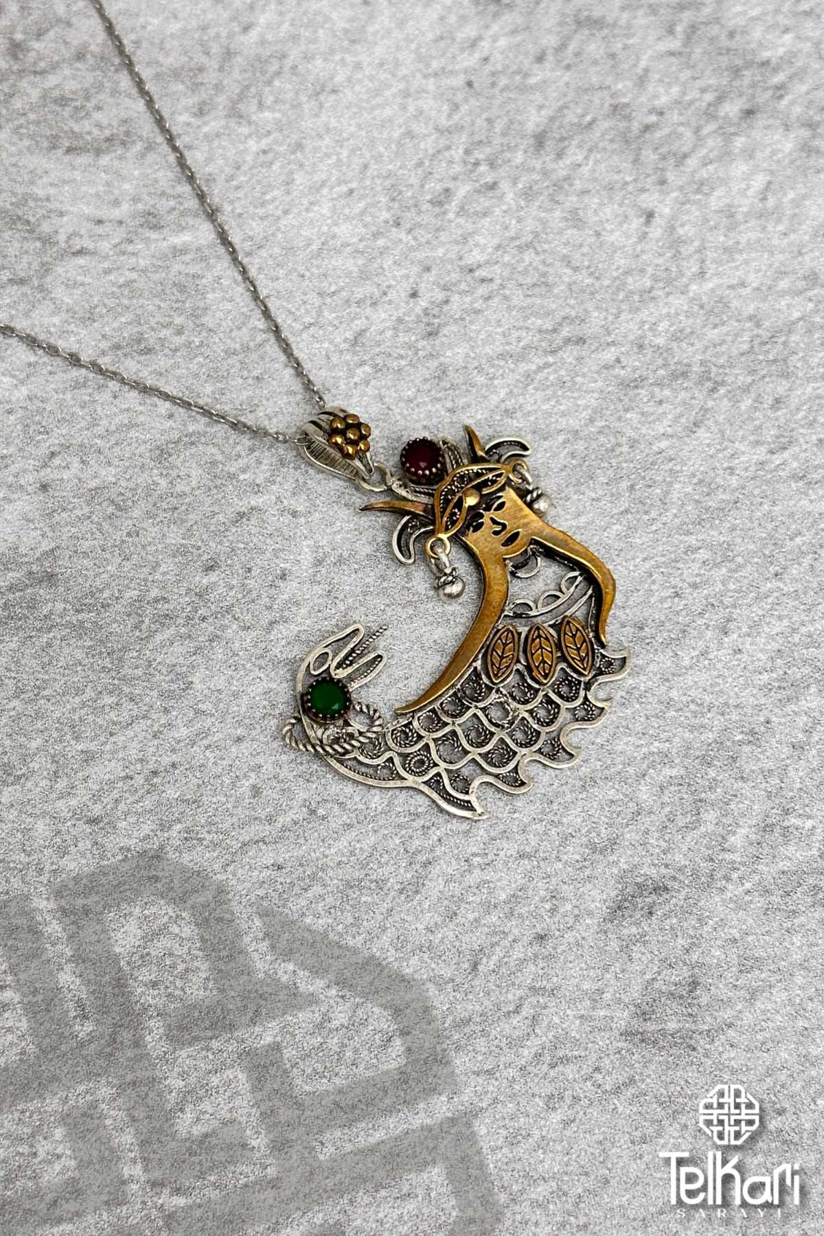 Şahmeran Midyat Oksitli Telkari Kolye