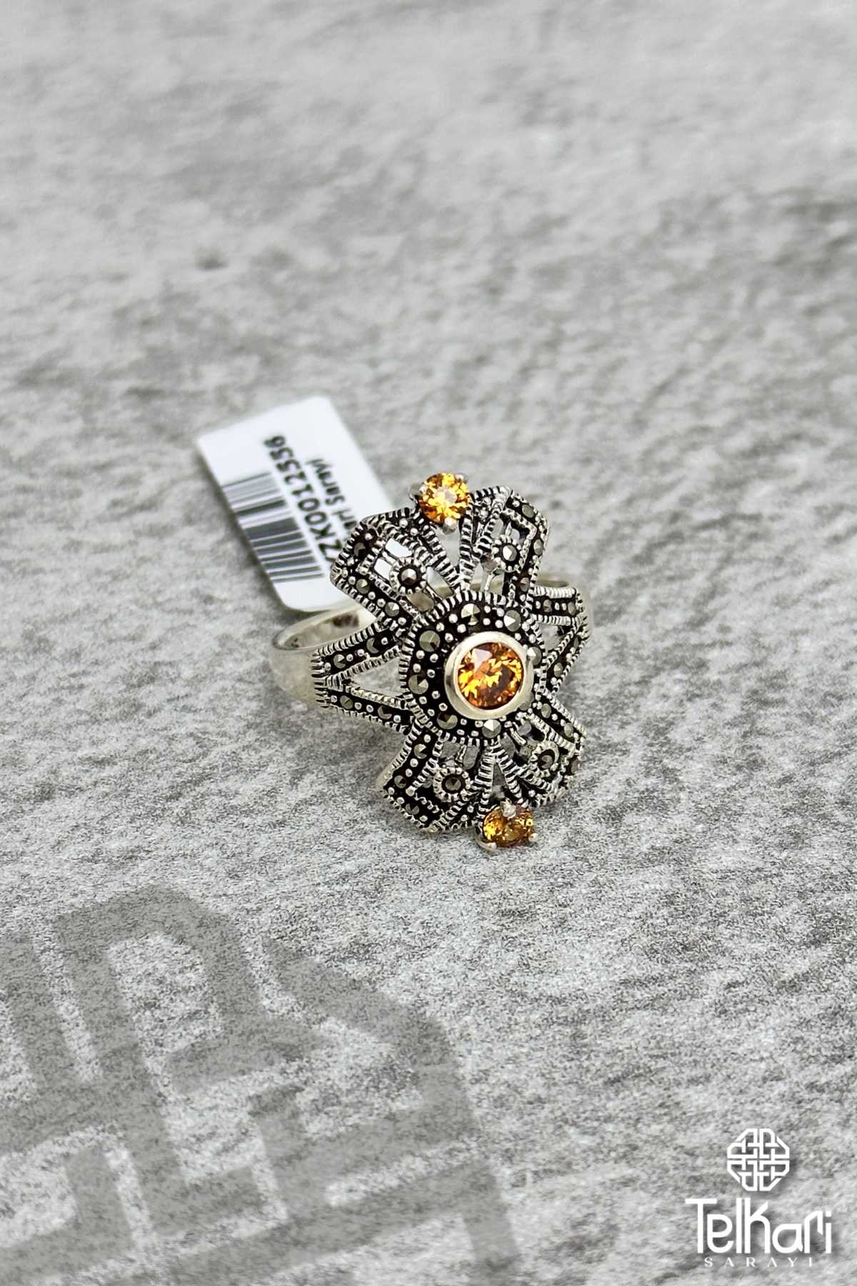 Taşlı Gümüş Markazit Yüzük