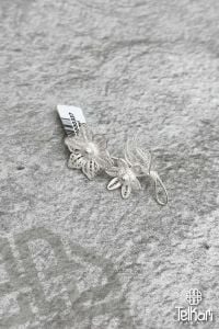 Çift Çiçek Model Telkari Gümüş Broş