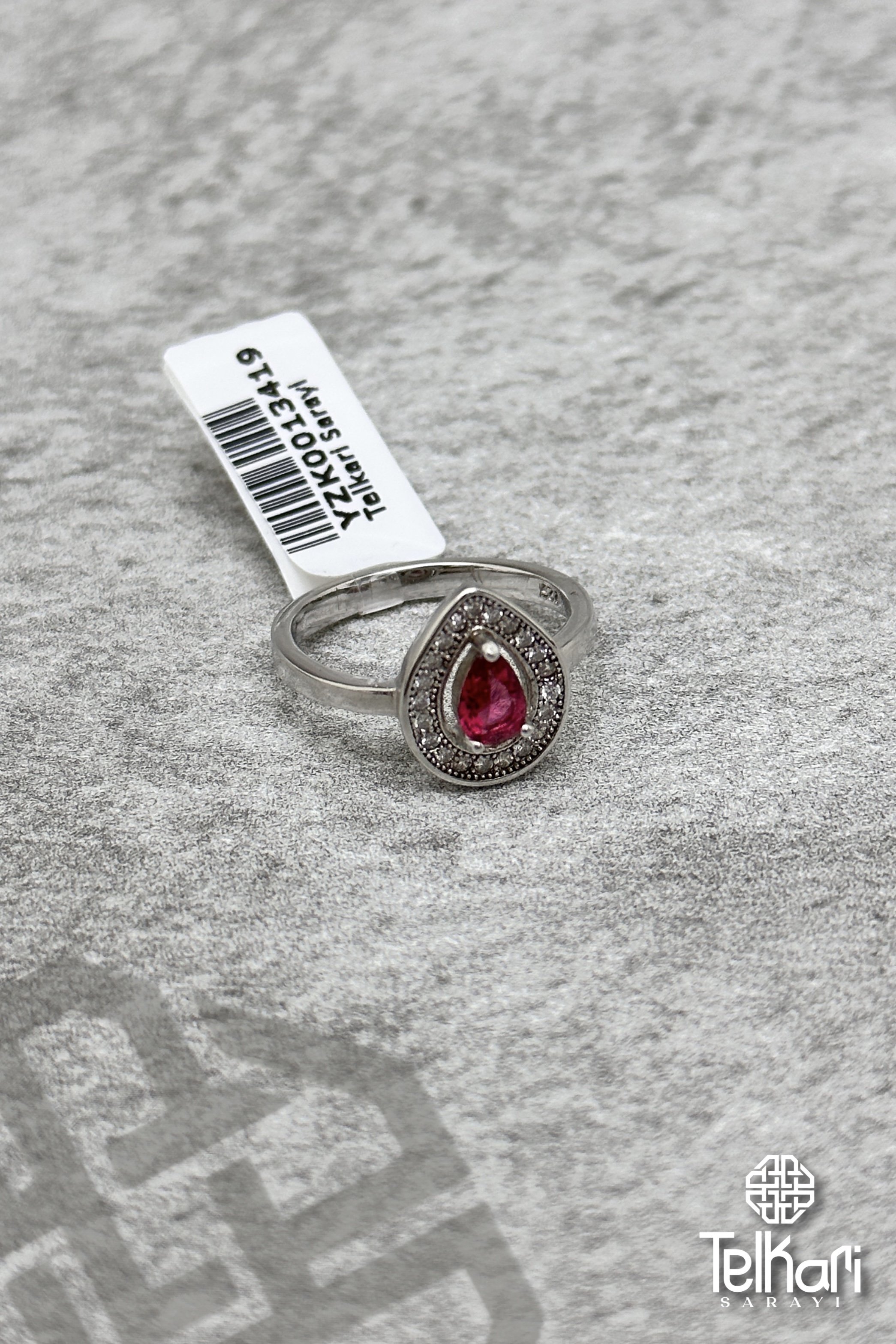 Pembe Zirkon Taşlı Gümüş Yüzük