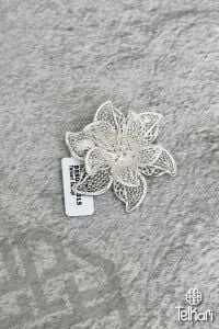 Çiçek El İşçiliği Telkari Gümüş Broş