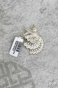 Küçük Boy Tavuskuşu El İşçiliği Telkari Gümüş Broş