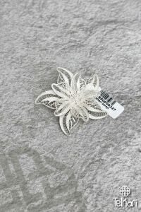 El İşçiliği Çiçek Telkari Gümüş Broş
