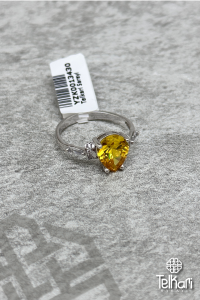 Sitrin Taşlı Gümüş Yüzük