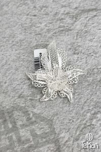 Çiçek El İşçiliği Telkari Gümüş Broş