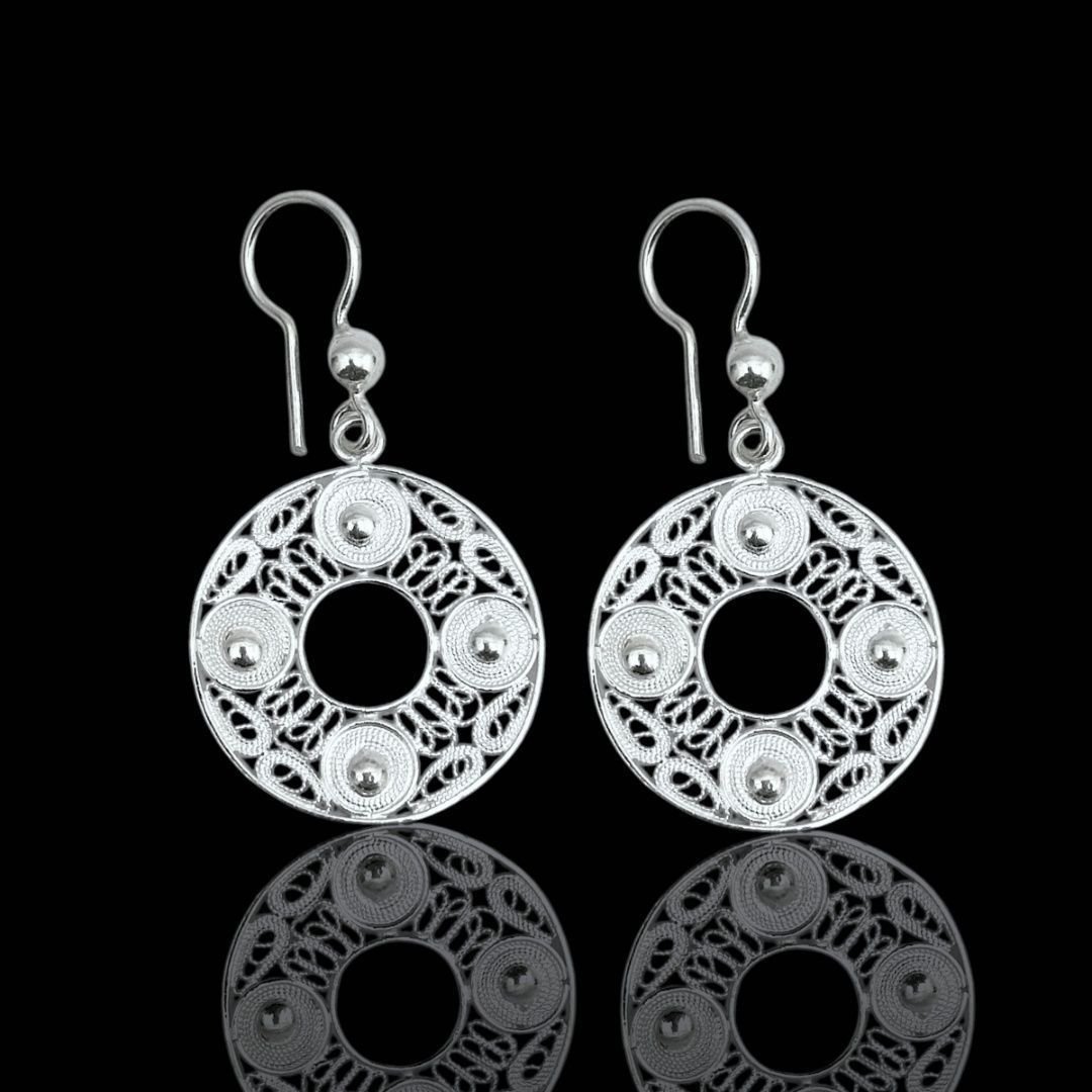 Telkari Model Gümüş Halka Küpe