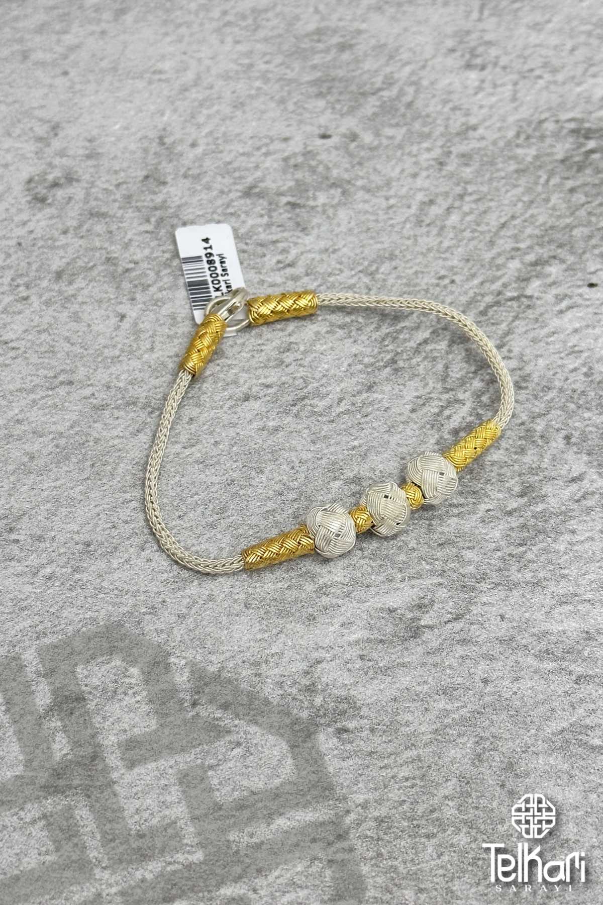 Çift Renk 1000 Ayar Kazaziye Gümüş Bileklik