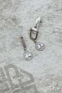 Su Damlası Montörlü Sallantılı Gümüş Küpe