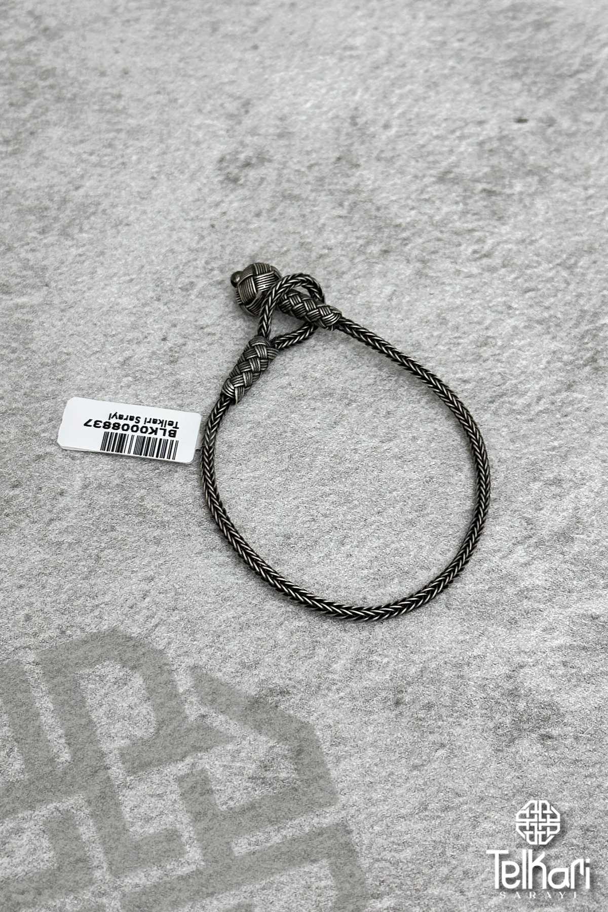 Eskitme Renk 1000 Ayar Kazaziye Gümüş Bileklik