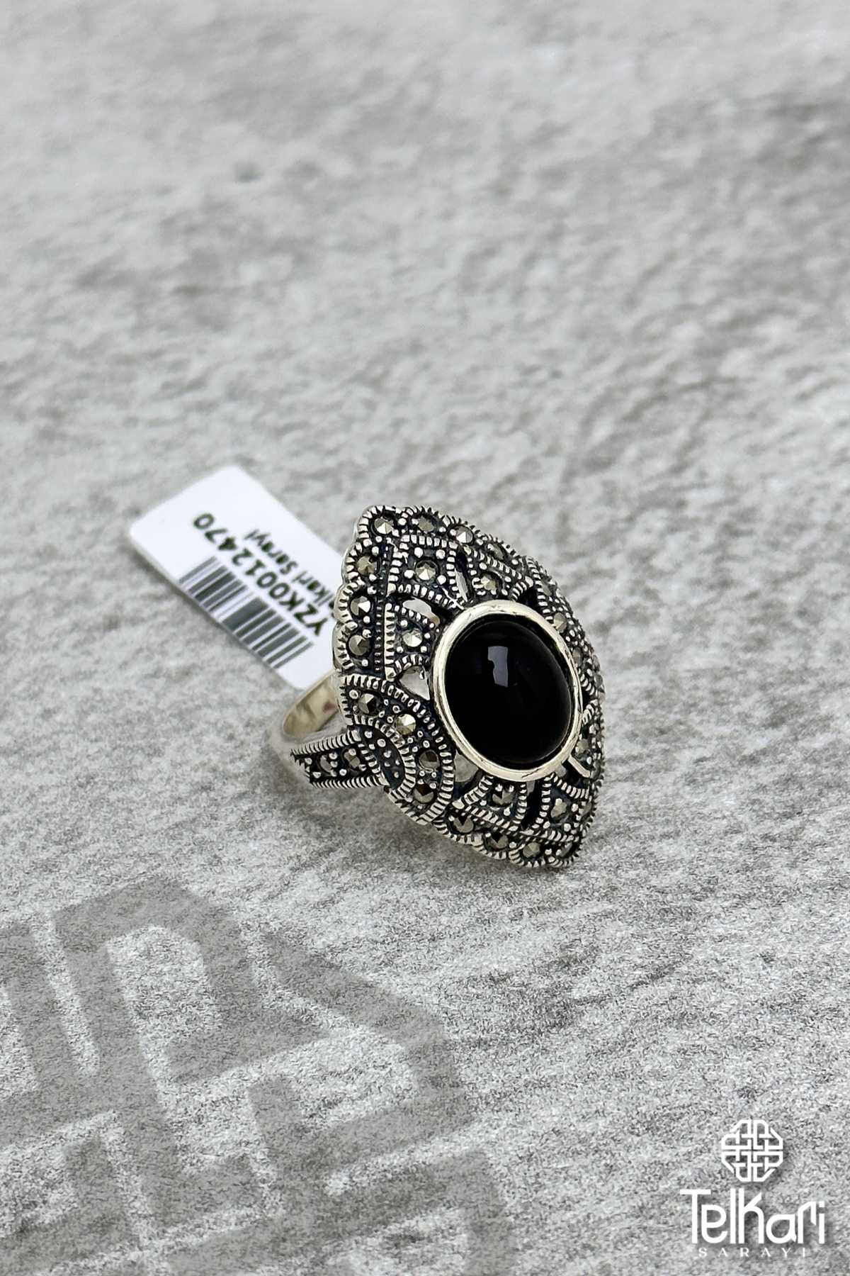 Mekik Model Onix Taşlı Gümüş Markazit Yüzük