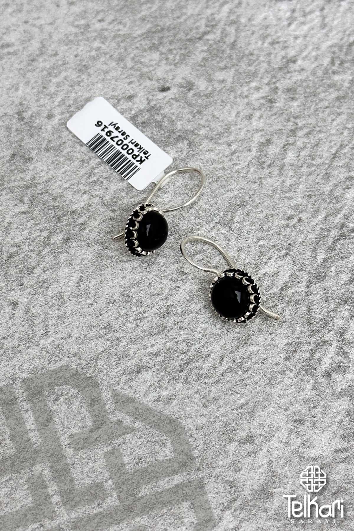 Onix Taşlı Midyat Hasırı Gümüş Küpe