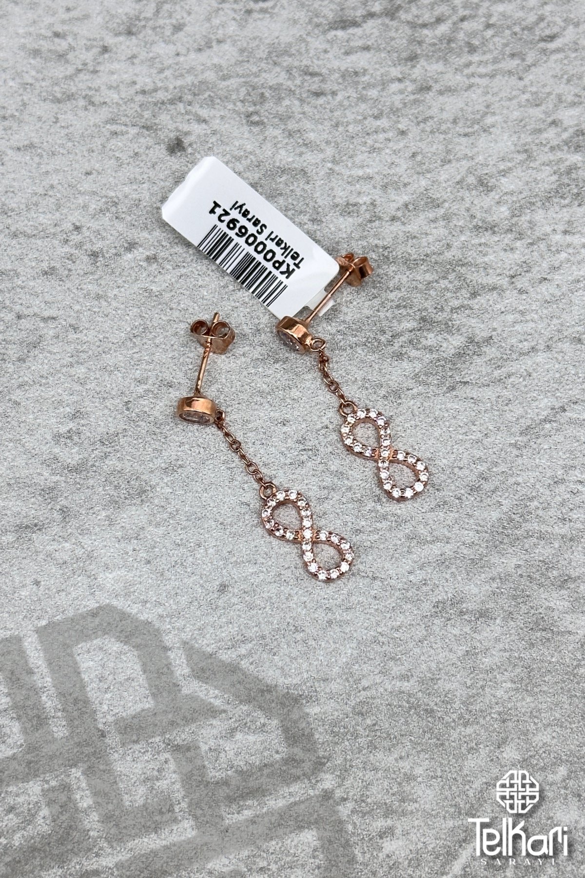 Sonsuzluk Model Sallantılı Rose Gümüş Küpe