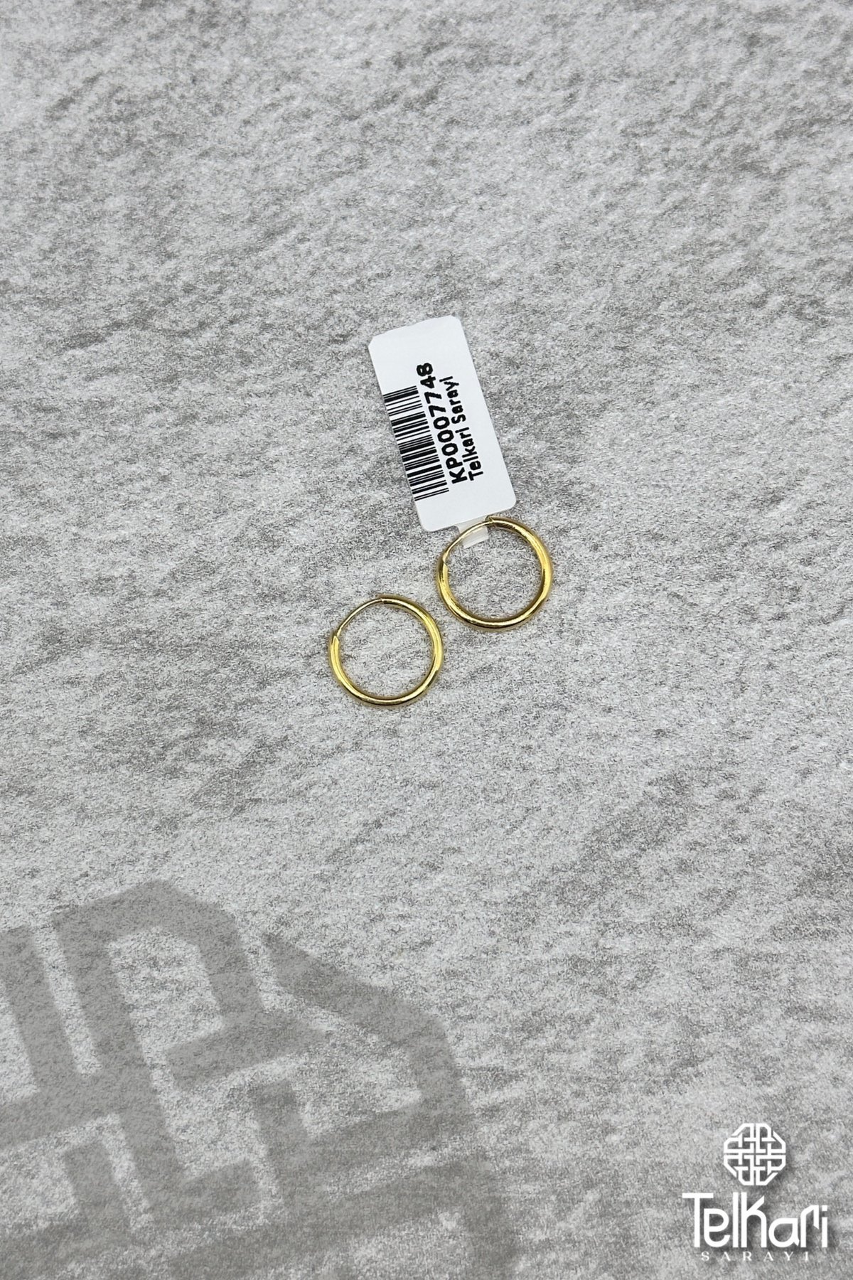 Circle Küçük Boy Gold Gümüş Küpe