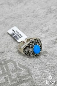 Firuze Taşlı Gümüş Markazit Yüzük
