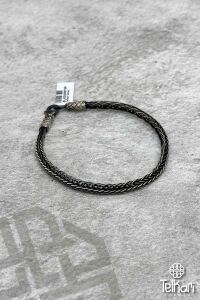 Balık Sırtı Örme Eskitme Unisex Kazaziye Gümüş Bileklik