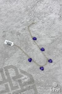 Safir Taşlı Kalp Sallantılı Gümüş Halhal