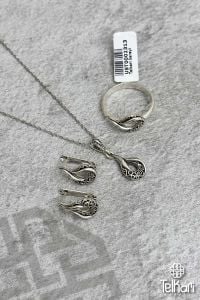 Midyat Oksitli Telkari Gümüş Üçlü Set