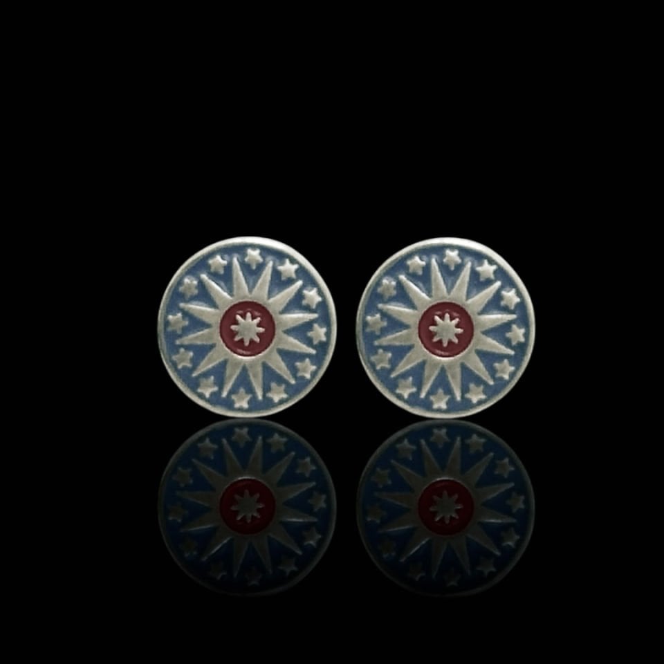 Mine İşleme Yıldız Model Midyat Hasırı 925 Ayar Gümüş Küpe