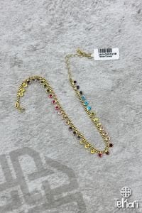 Doğal Taşlı Sallantılı Gümüş Halhal