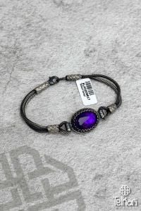 Ametist Taşlı Kazaziye Gümüş Bileklik