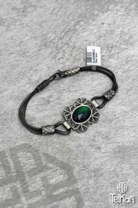 Yıldız Taşlı Örme Kazaziye Gümüş Bileklik