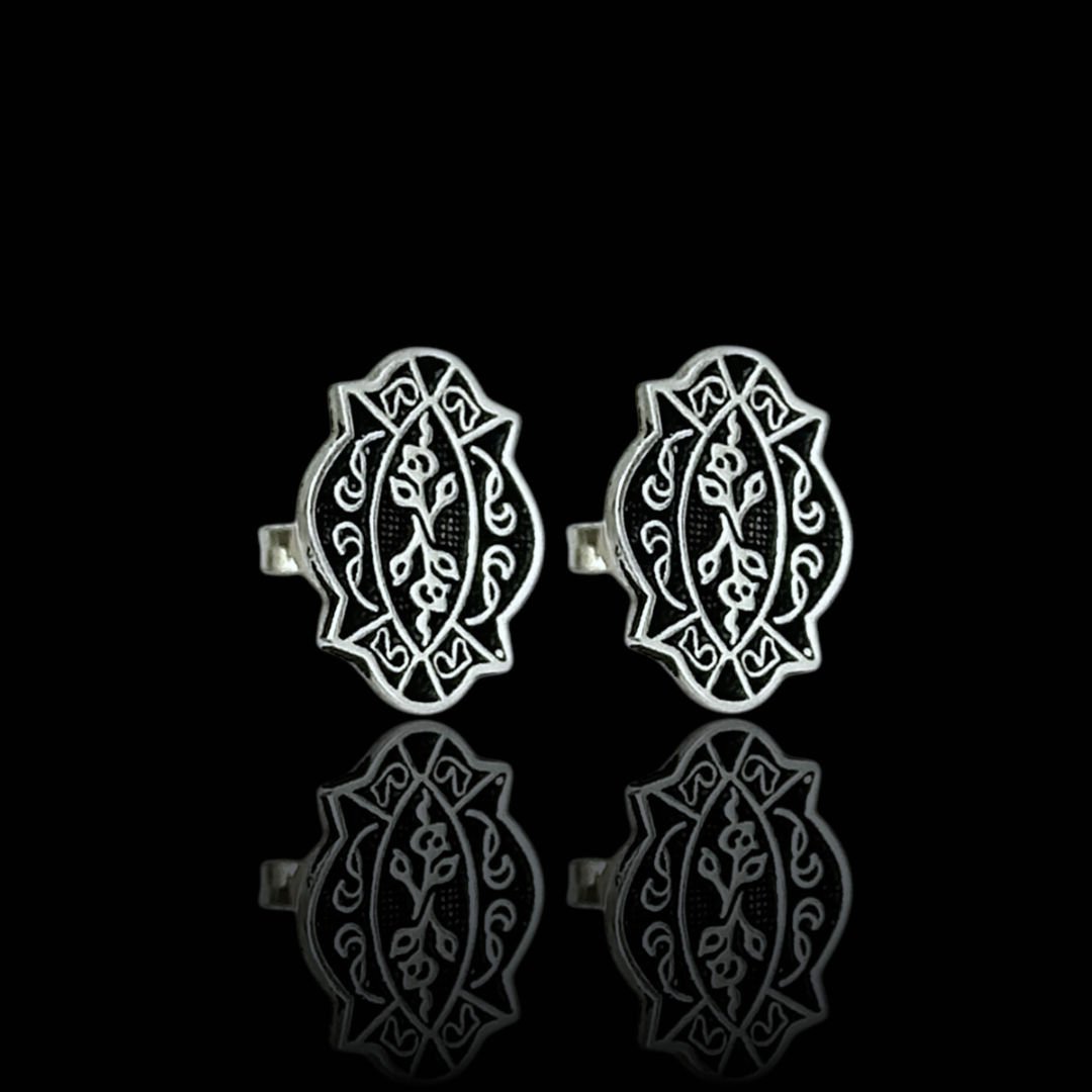 Mine İşleme Otantik 925 Ayar Midyat Hasırı Gümüş Küpe