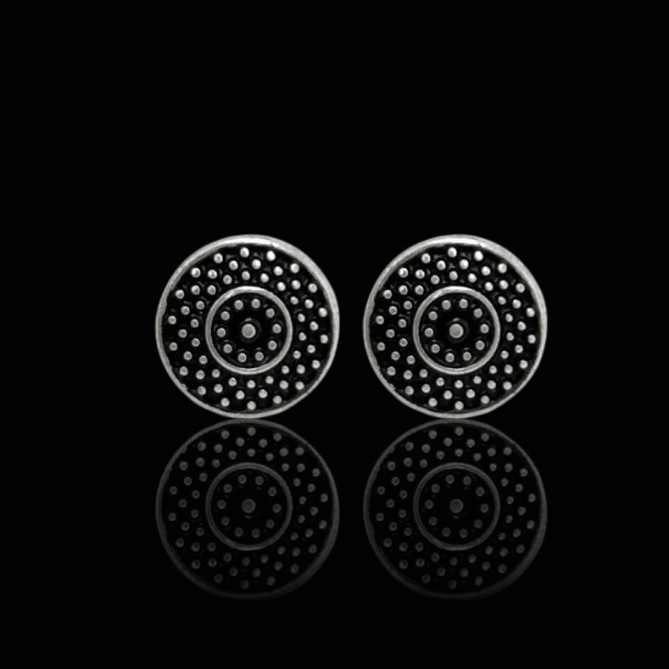 925 Ayar Mine İşlemeli Midyat Hasırı Gümüş Küpe