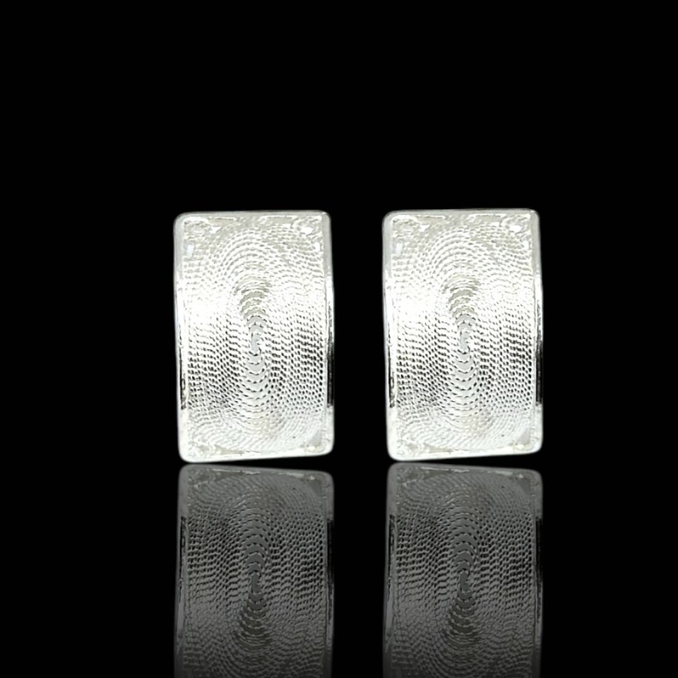 925 Ayar Telkari İşi Kulakta Zarif Duran Gümüş Küpe