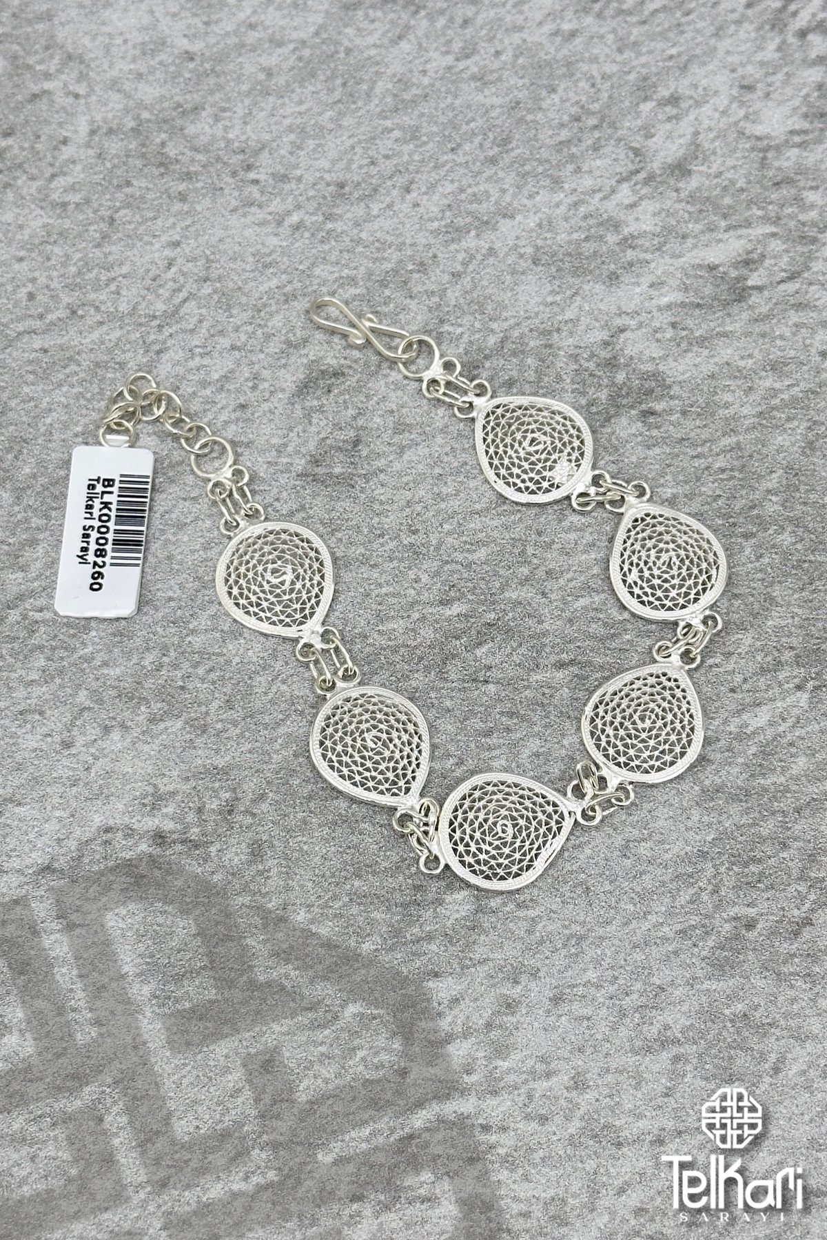 Damla Model El İşçilikli Gümüş Telkari Bileklik