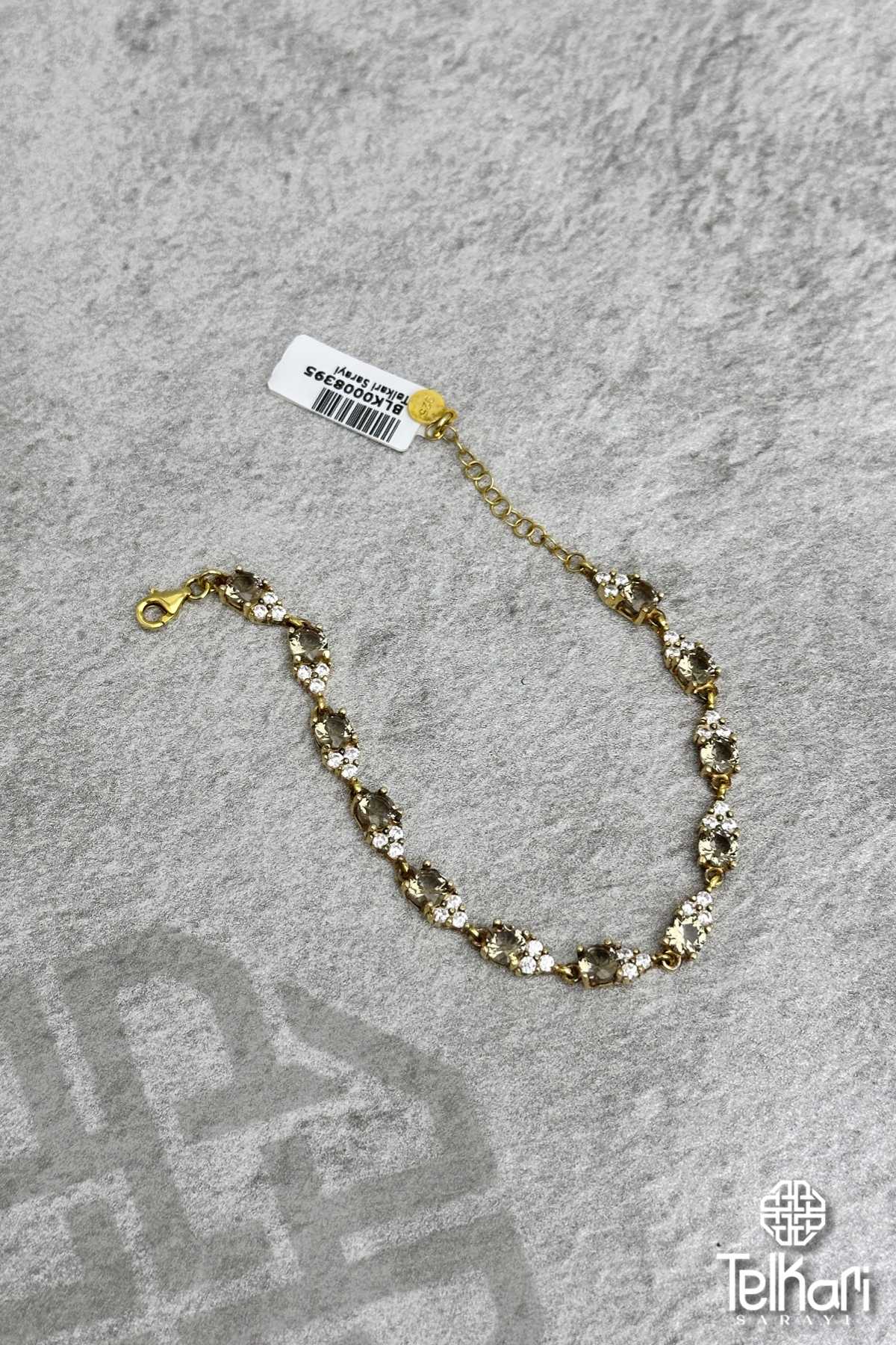 Zirkon Süslemeli Minik Yuvarlak Gold Gümüş Sultan Taşı Bileklik