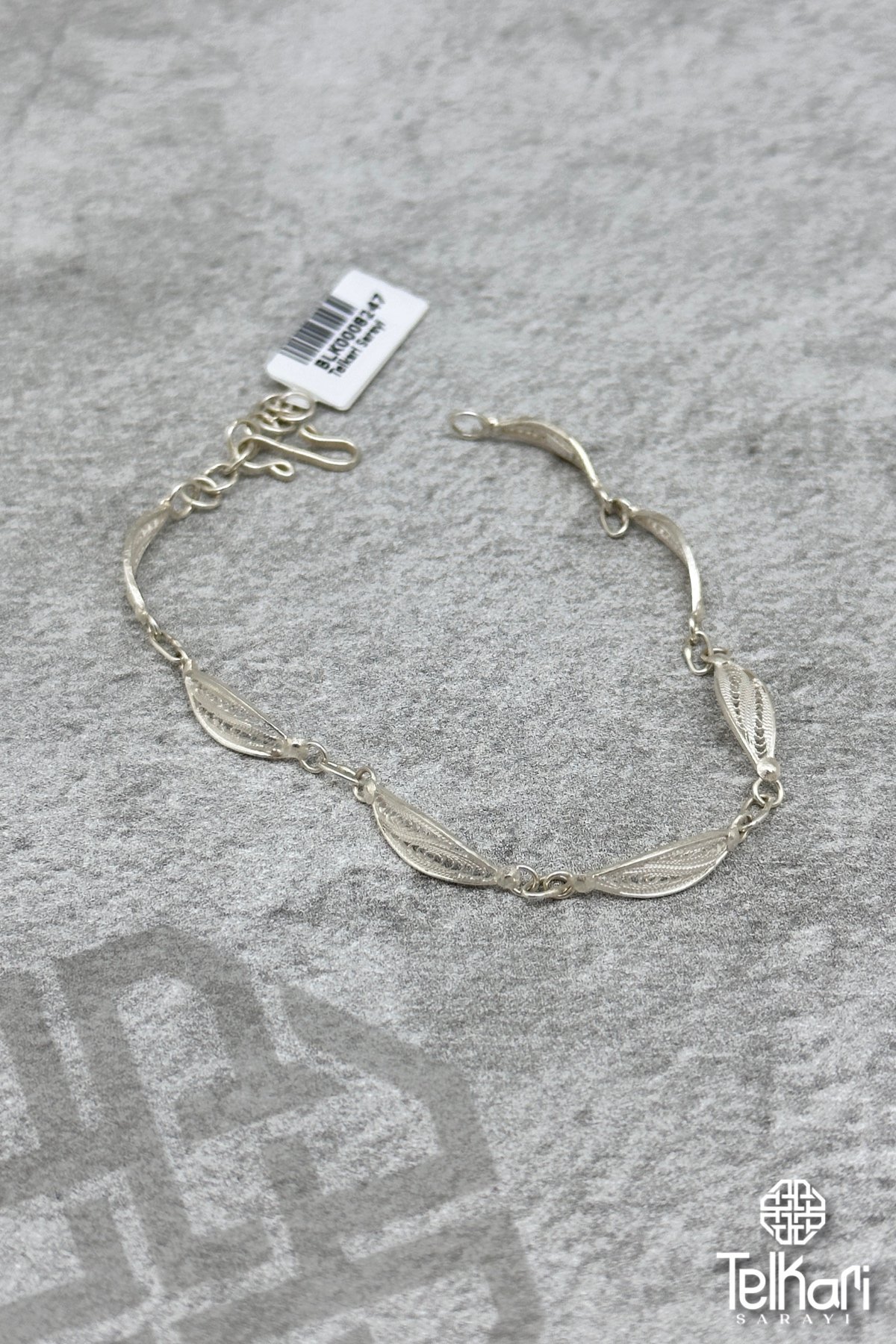 Dalga El İşçiliği Gümüş Telkari Bileklik