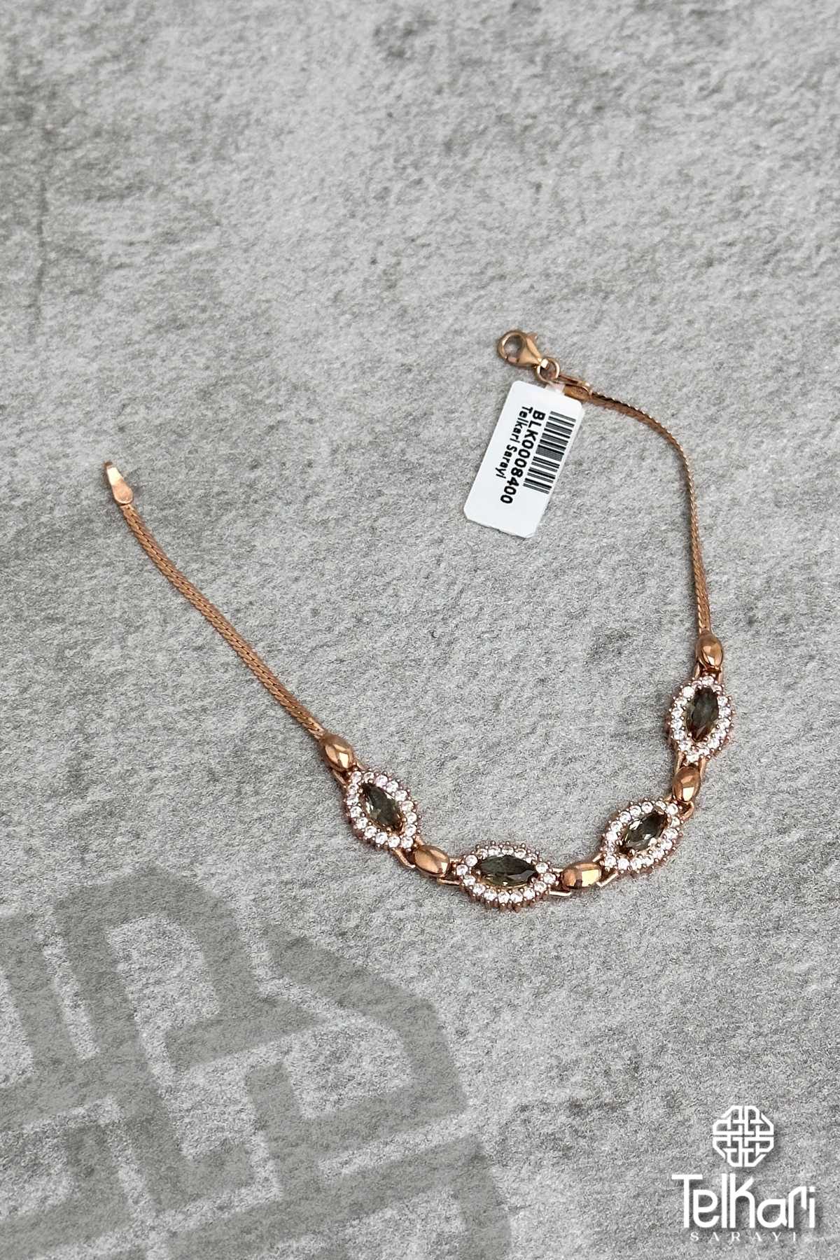 Taşlı  Rose Gümüş Sultan Taşı Bileklik