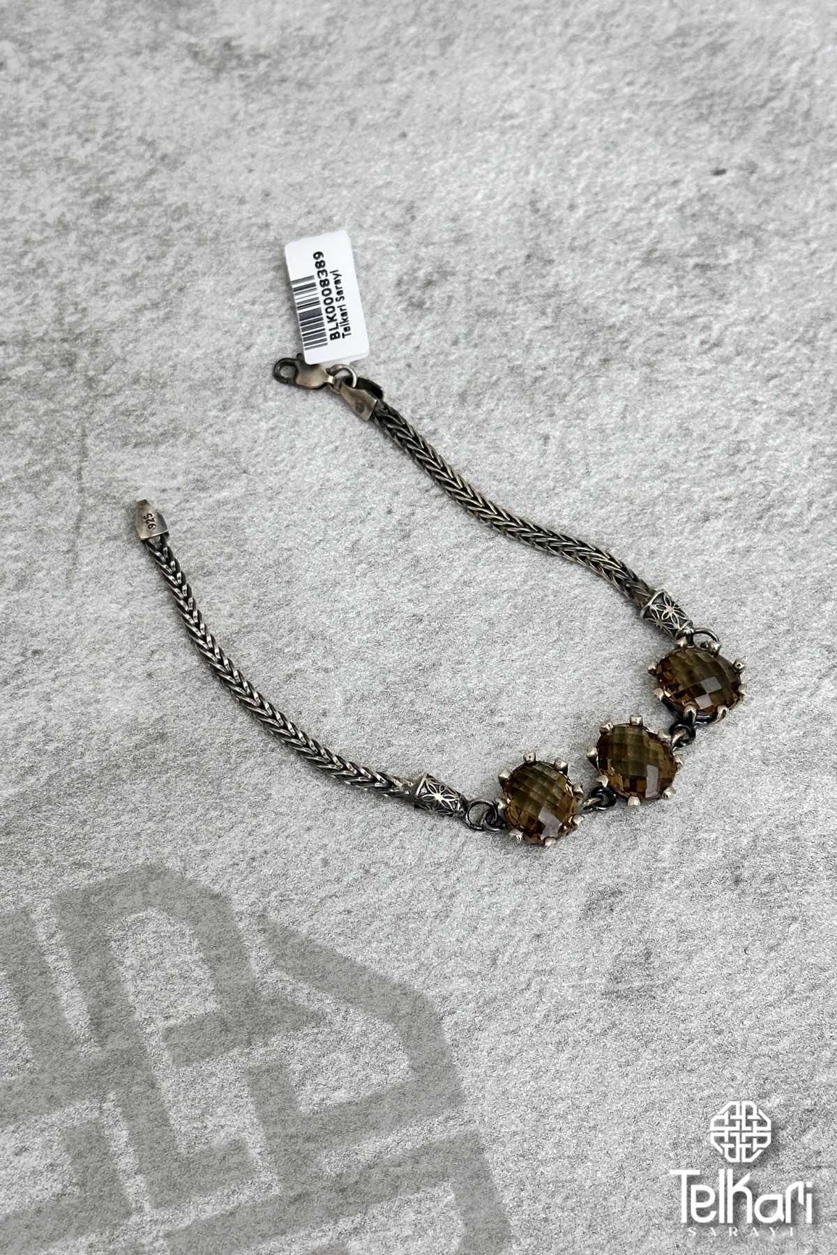 Yuvarlak Gösterişli Model Gümüş Sultan Taşı Bileklik