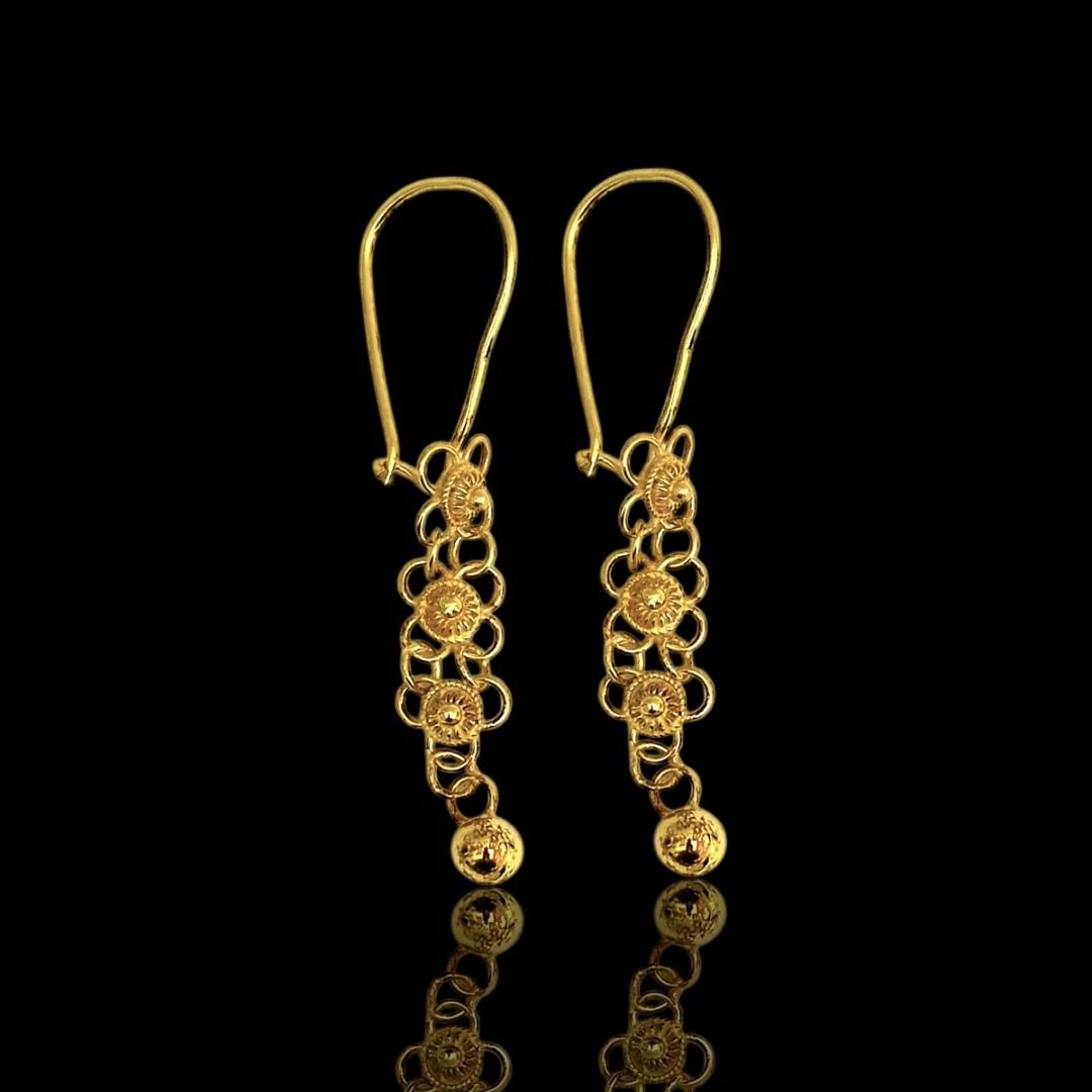 Telkari Gold Kişniş Model 925 Ayar Gümüş Küpe