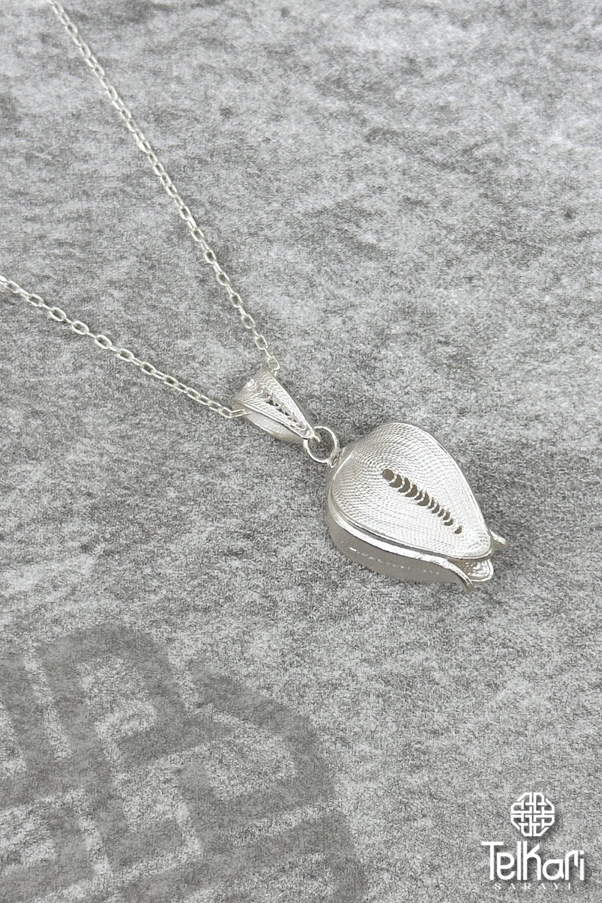 Tomurcuk Gümüş Telkari Kolye