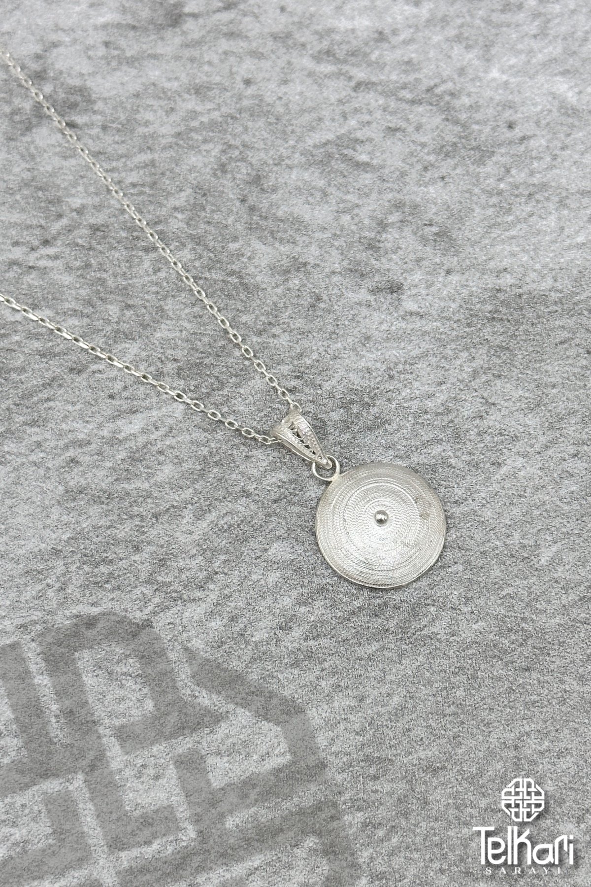 Çember El İşçilikli Gümüş Telkari Kolye