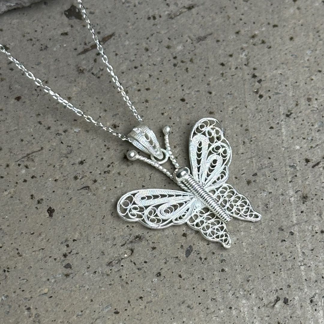 Kelebek Telkari Kolye