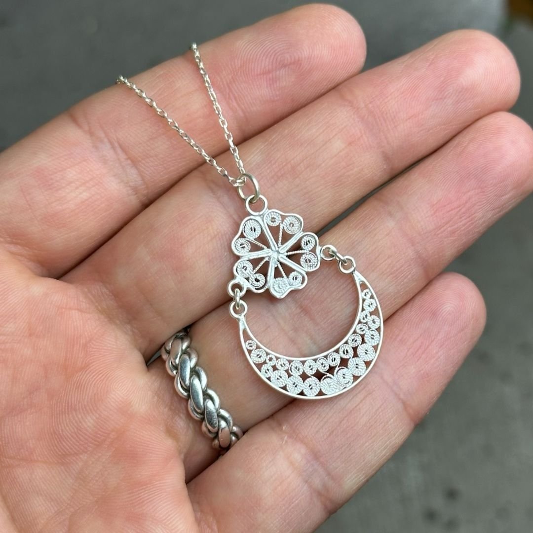 Ay Yıldız Motifli Telkari Kolye