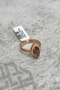 Mekik Model Renk Değiştiren Sultan Taşlı Rose  Gümüş Yüzük